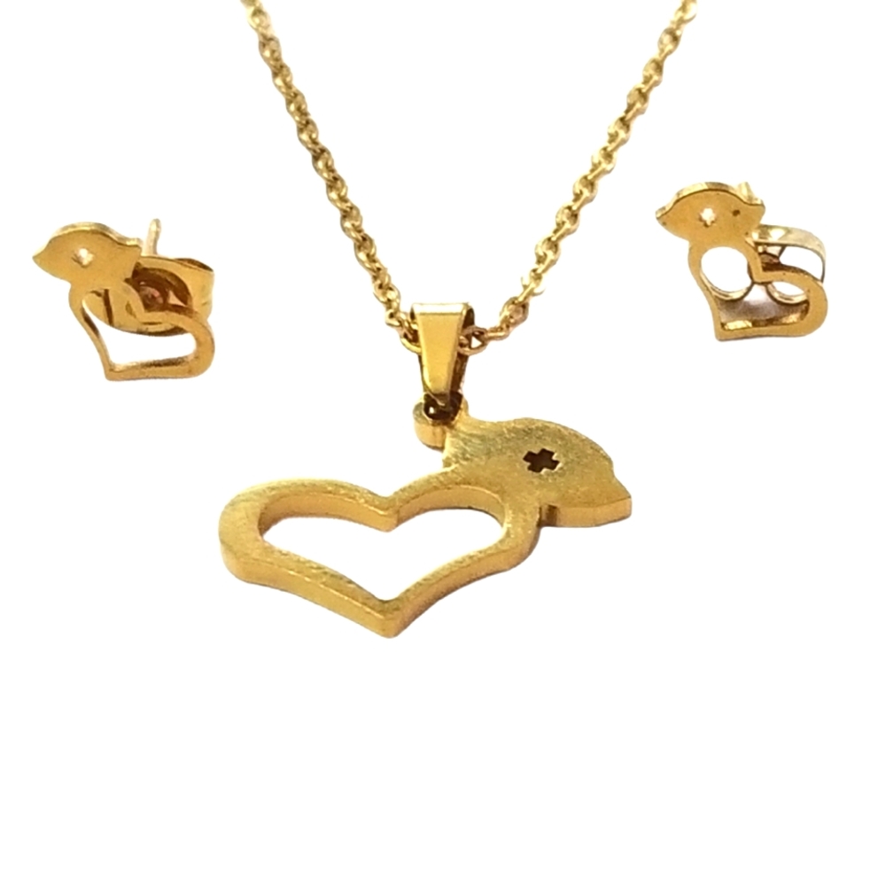 STAINLESS STEEL Nurse Necklace And Earrings Set